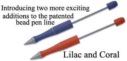 Lilac and Coral bead pens now available